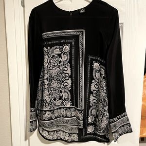 Club Monaco silk black and white blouse